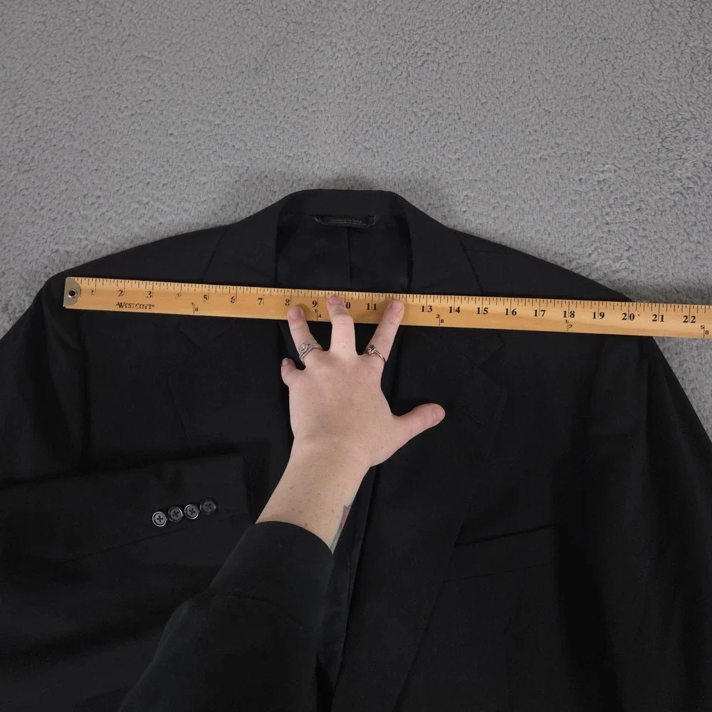 Tom James 2-Piece Suit Mens 44R Pants 34x30 Black Executive Blazer Trousers